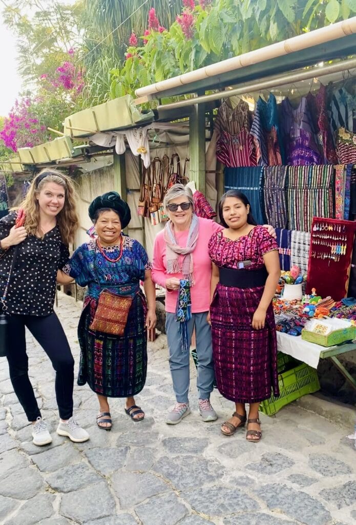 American women visit with Guatemalan women