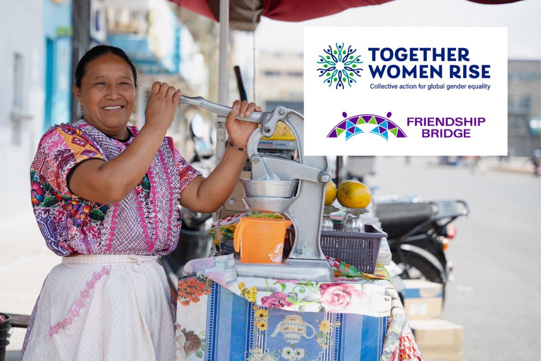 A Guatemalan woman works in a roadside drink stand.